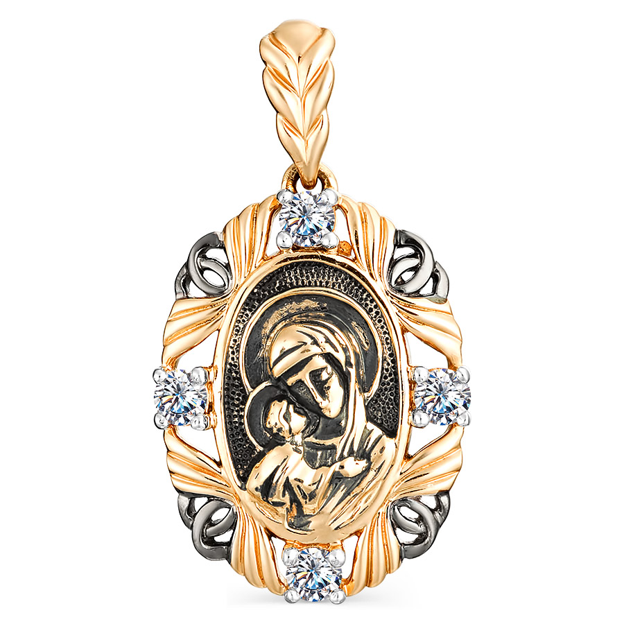 Подвеска "Владимирская", золото, фианит, П132-937